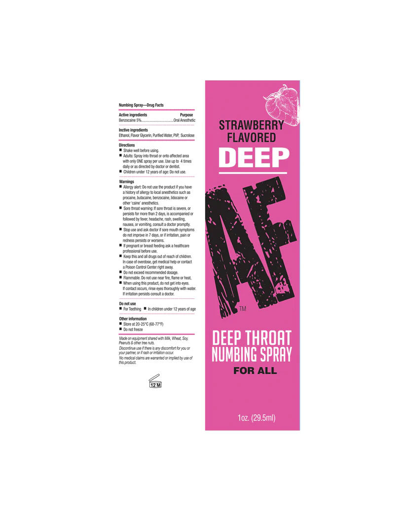 Deep AF (Strawberry) – Flavored Oral Desensitizer Spray 29 ml