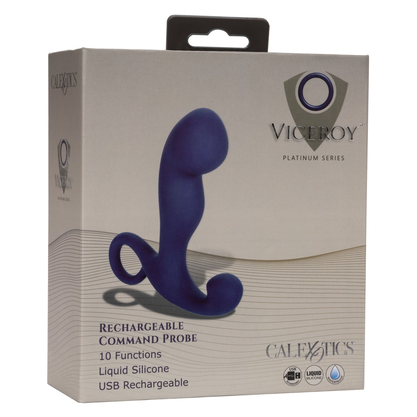 Viceroy Command Probe Blue Liquid Silicone with 10 Vibration Functions