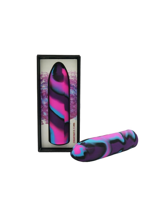 Colourful Camo Tracer Bullet – Rechargeable Powerful Vibrator with 12 Functions