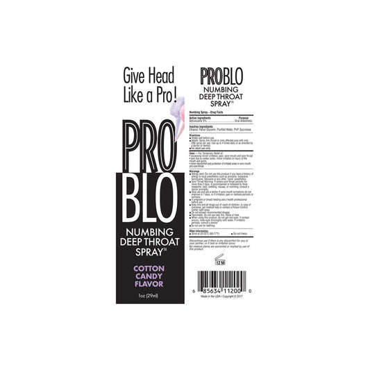 ProBlo Deep Throat Spray – Cotton Candy Flavored Oral Desensitiser 30ml