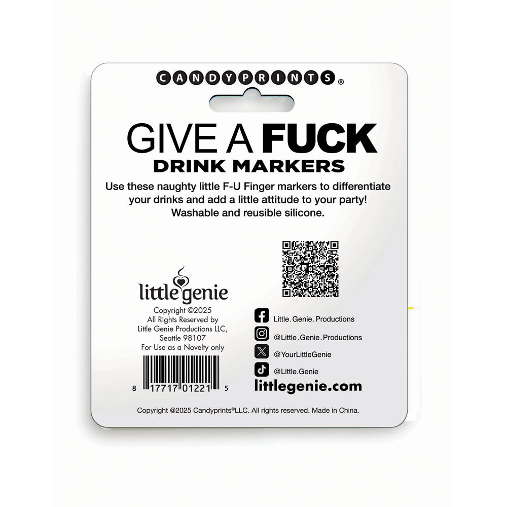 Give A Fuck Drink Markers – Set of 6 Novelty Cocktail Drink Markers