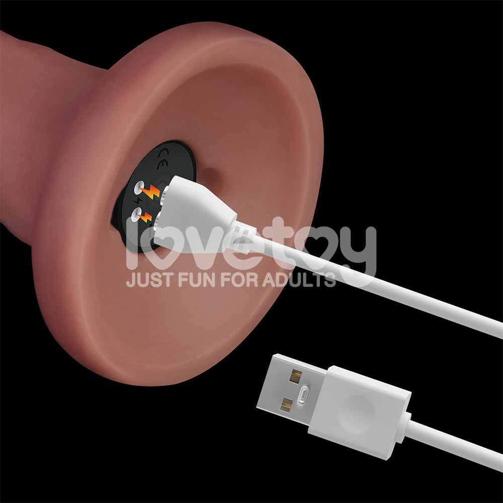 Lovetoy Dual-Density Power Cock – 8 Inch USB Rechargeable Vibrating Dong
