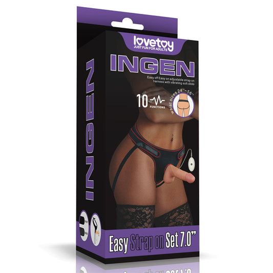Ingen Vibrating Easy Strap-On Set – 17.8 cm Vibrating Strap-On