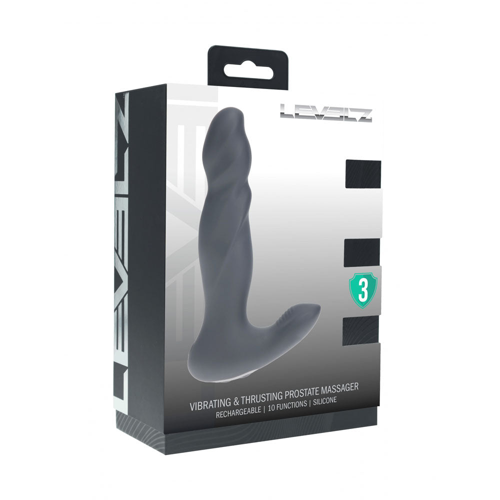 LEVELZ Vibrating and Thrusting Silicone Prostate Massager – USB Rechargeable
