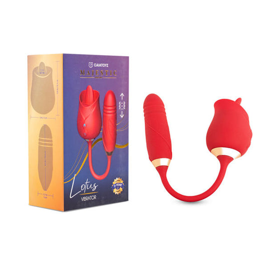 Lotus Double-Ended Vibrator with Bullet and Tongue Stimulator