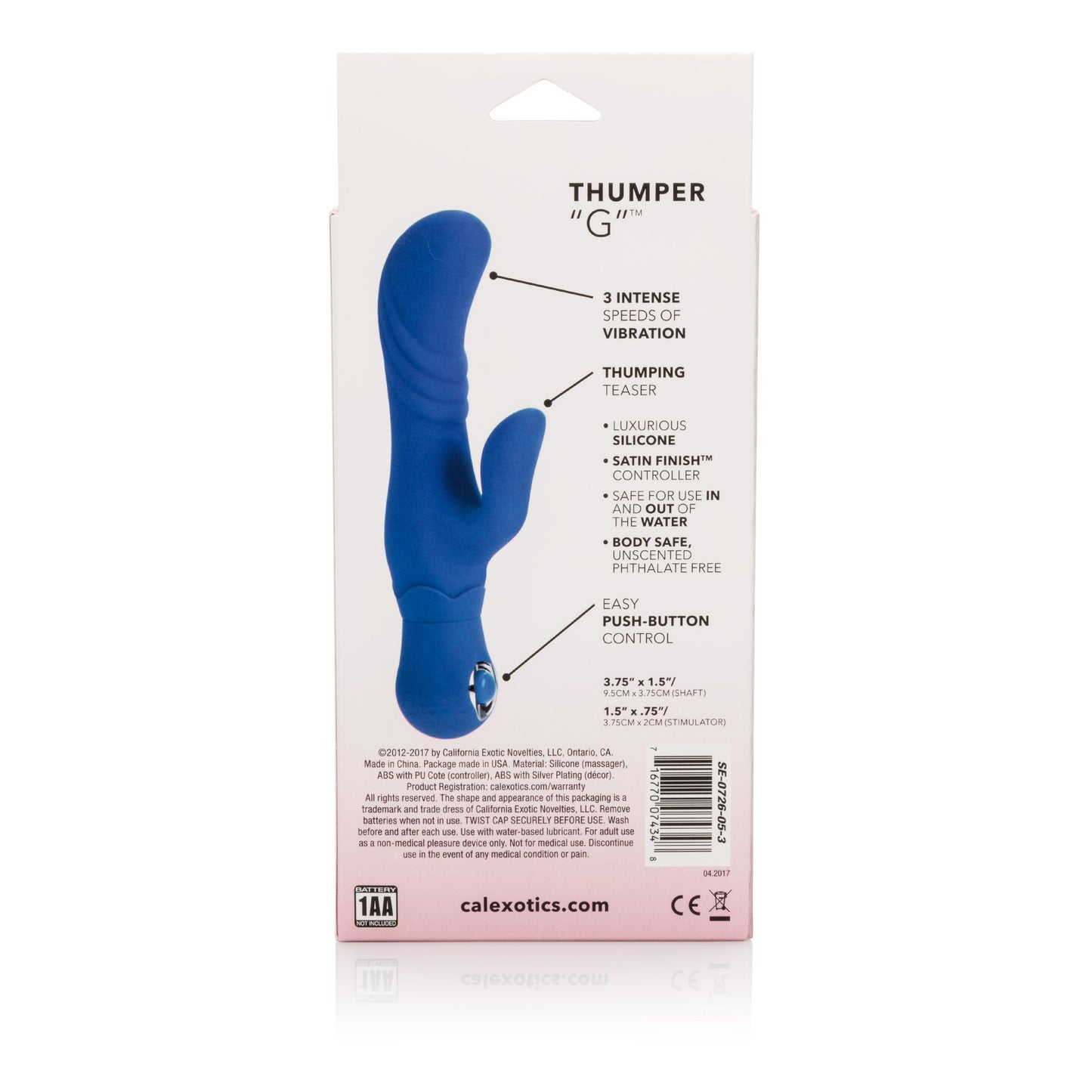 Posh Blue Silicone Thumper Dual Massager with 3 Speeds