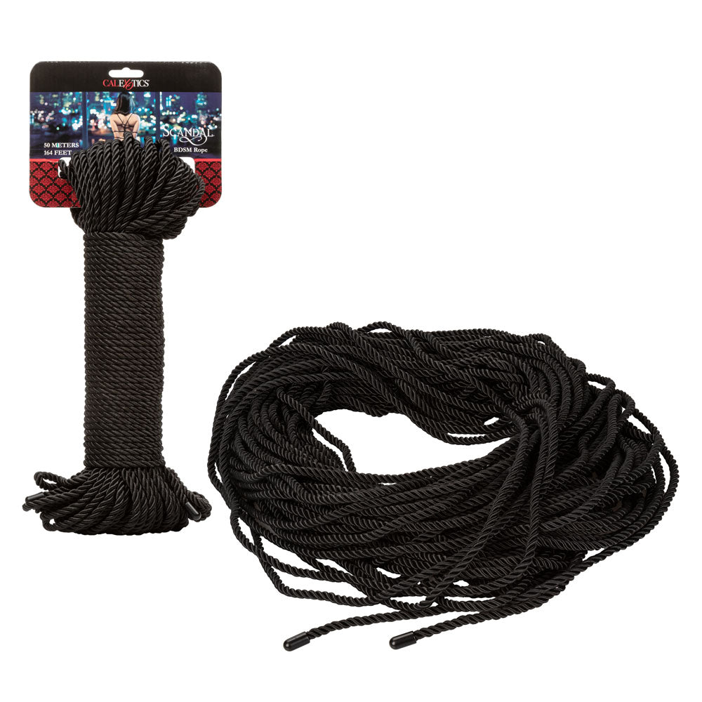 CalExotics Scandal BDSM Rope 50M Black Silky Cotton Polyester Bondage Rope
