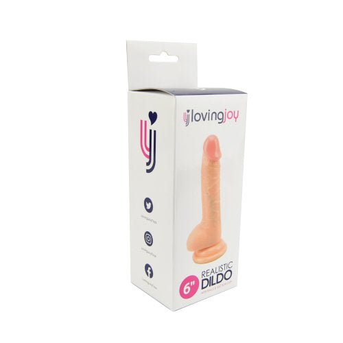 Loving Joy Realistic Dildo with Suction Cup – Hyper-Realistic Textured 6 Inch Dildo