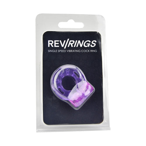 Rev Rings Single Speed Vibrating Cock Ring (Purple) – Couples Vibrating Cock Ring