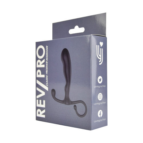 Rev-Pro Classic (Black) – Ergonomic 11cm Prostate Massager with Rippled Design