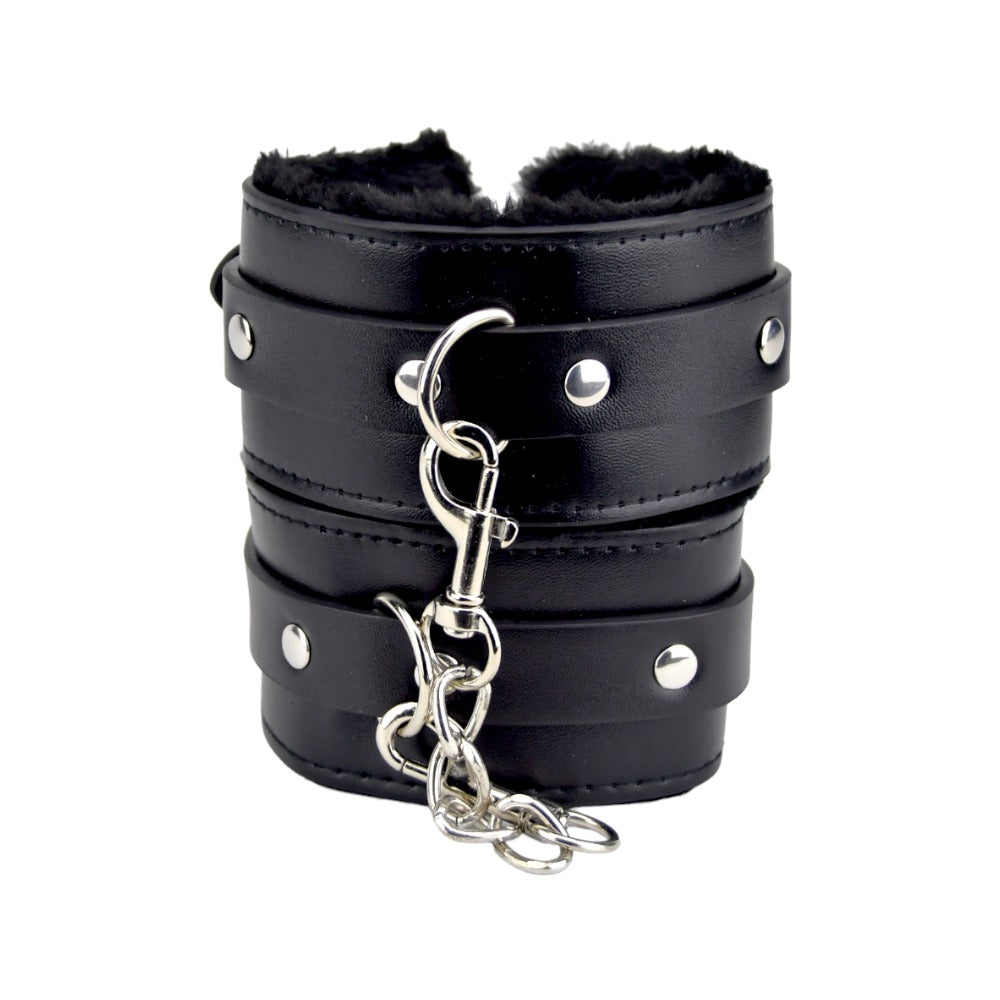 Bound to Please Furry Plush Wrist Cuffs (Black) – Plush Wrist Cuffs