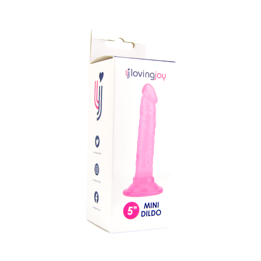 Loving Joy 5 Inch Beginners Dildo – Realistic Slim Suction Cup Dildo