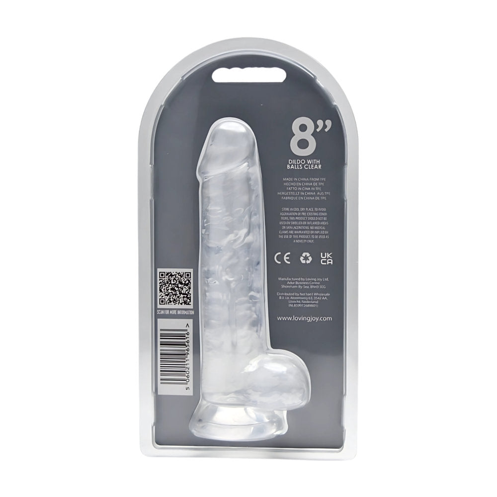 Loving Joy 8.5 Inch Transparent Dildo with Balls – Realistic Suction Cup Dildo