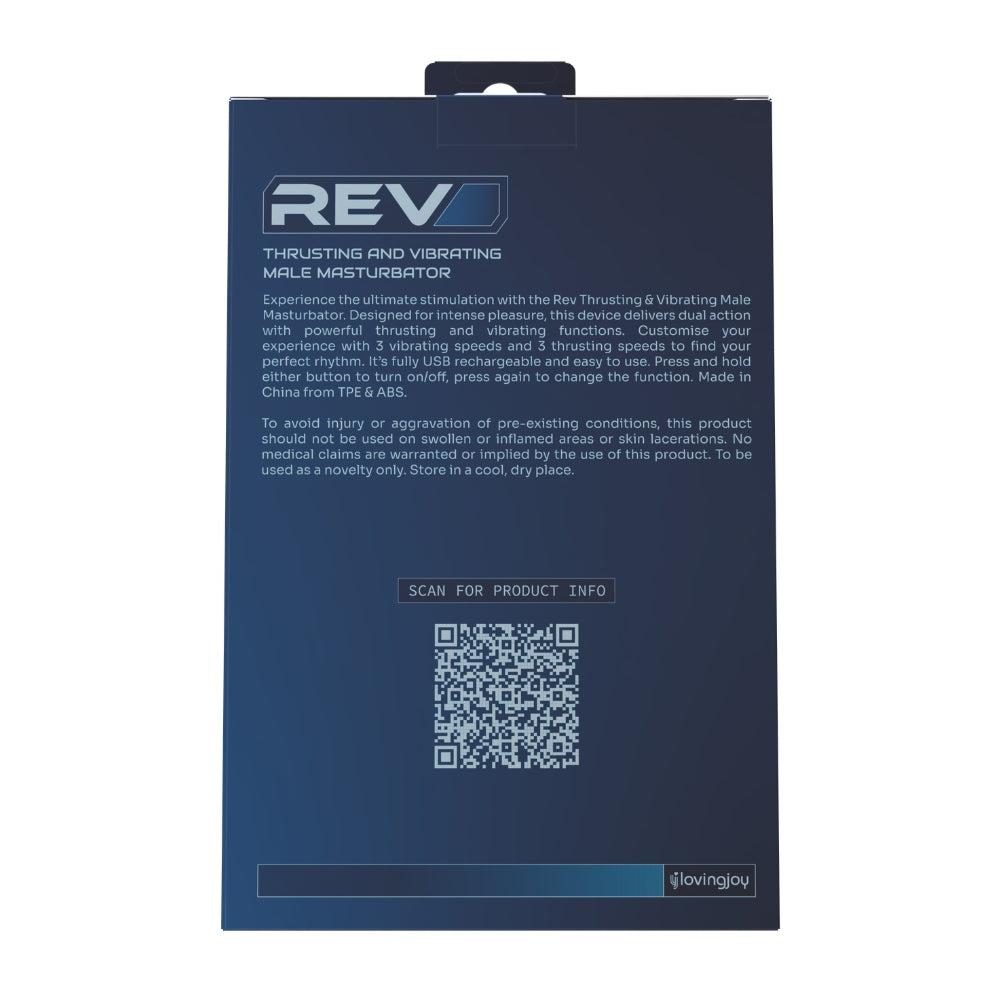 REV Thrusting and Vibrating Male Masturbator – USB Rechargeable 8 Inch