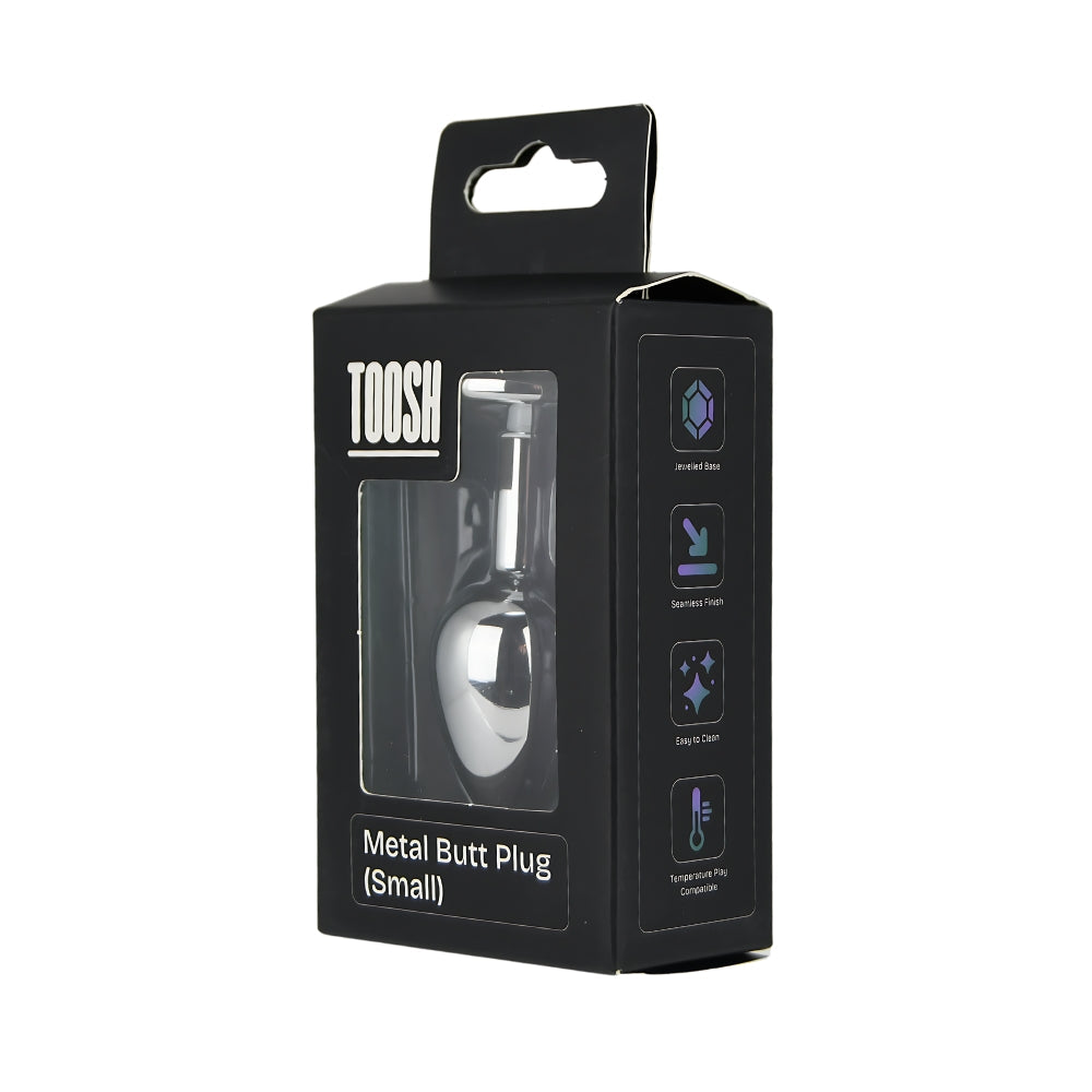Toosh Silver Metal Butt Plug Small (Clear Stone) – Smooth Small Butt Plug
