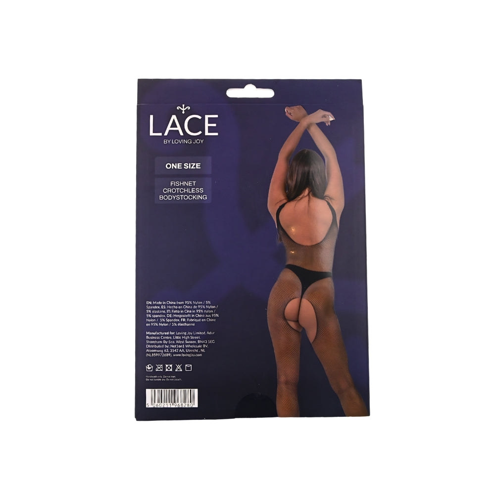 Lace By LJ Fishnet Crotchless Bodystocking – Sleeveless Lingerie