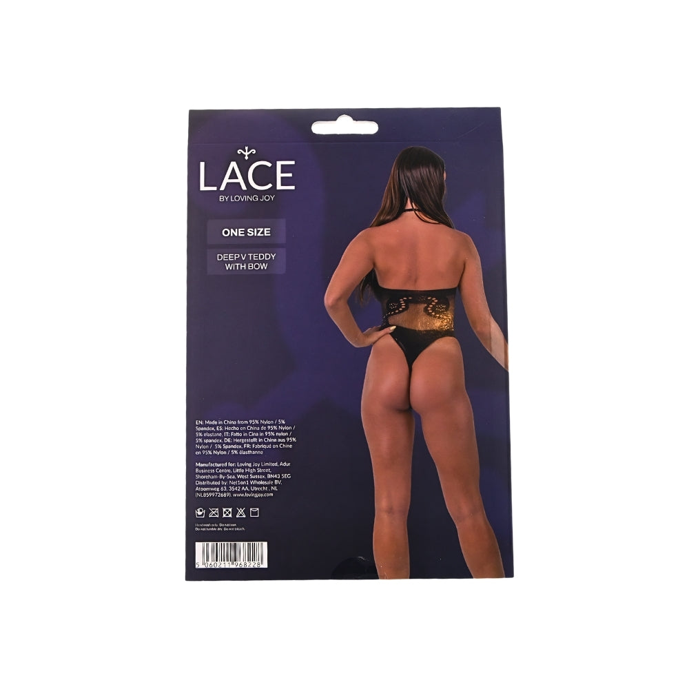 Lace by LJ Deep V Teddy with Bow – Sophisticated Lace Lingerie