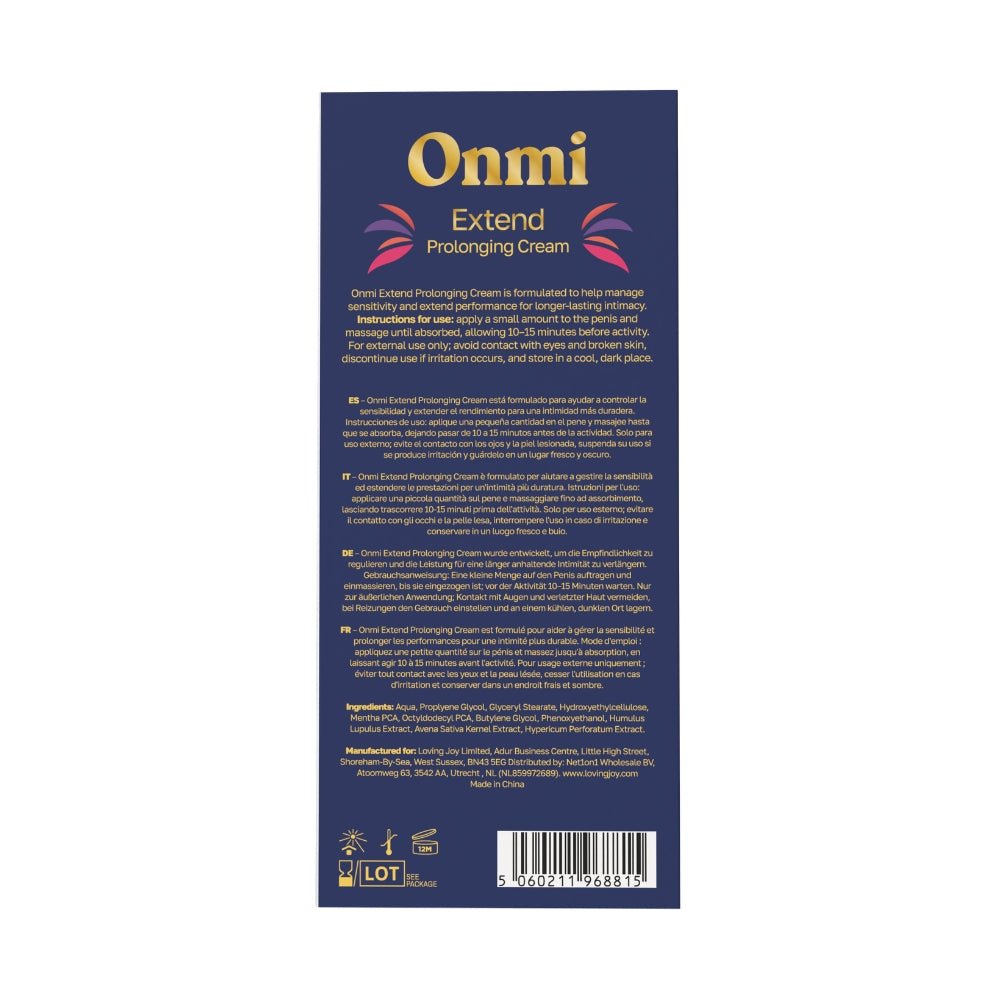 Onmi Extend Prolonging Cream 30ml – Water-Based Delay Cream