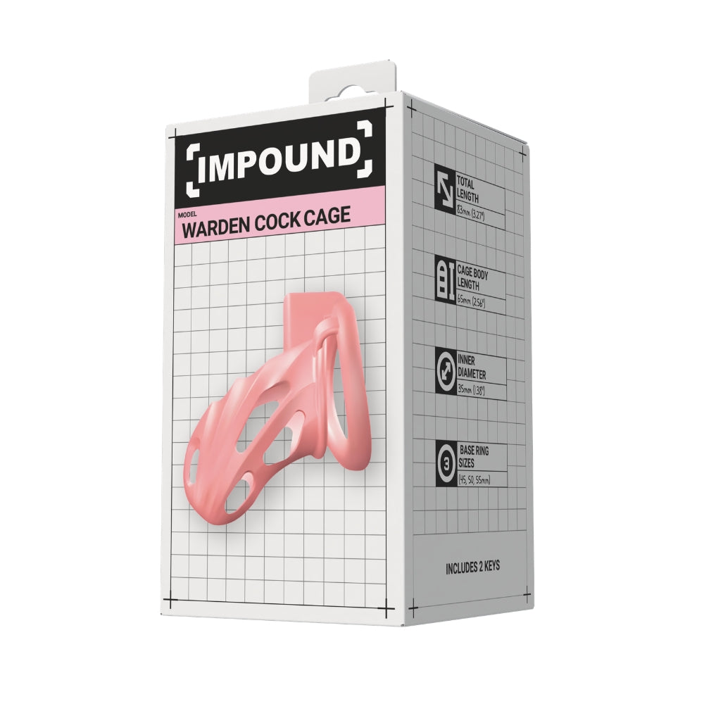 Impound Warden – Chastity Cage with Multiple Base Rings and 83mm Length