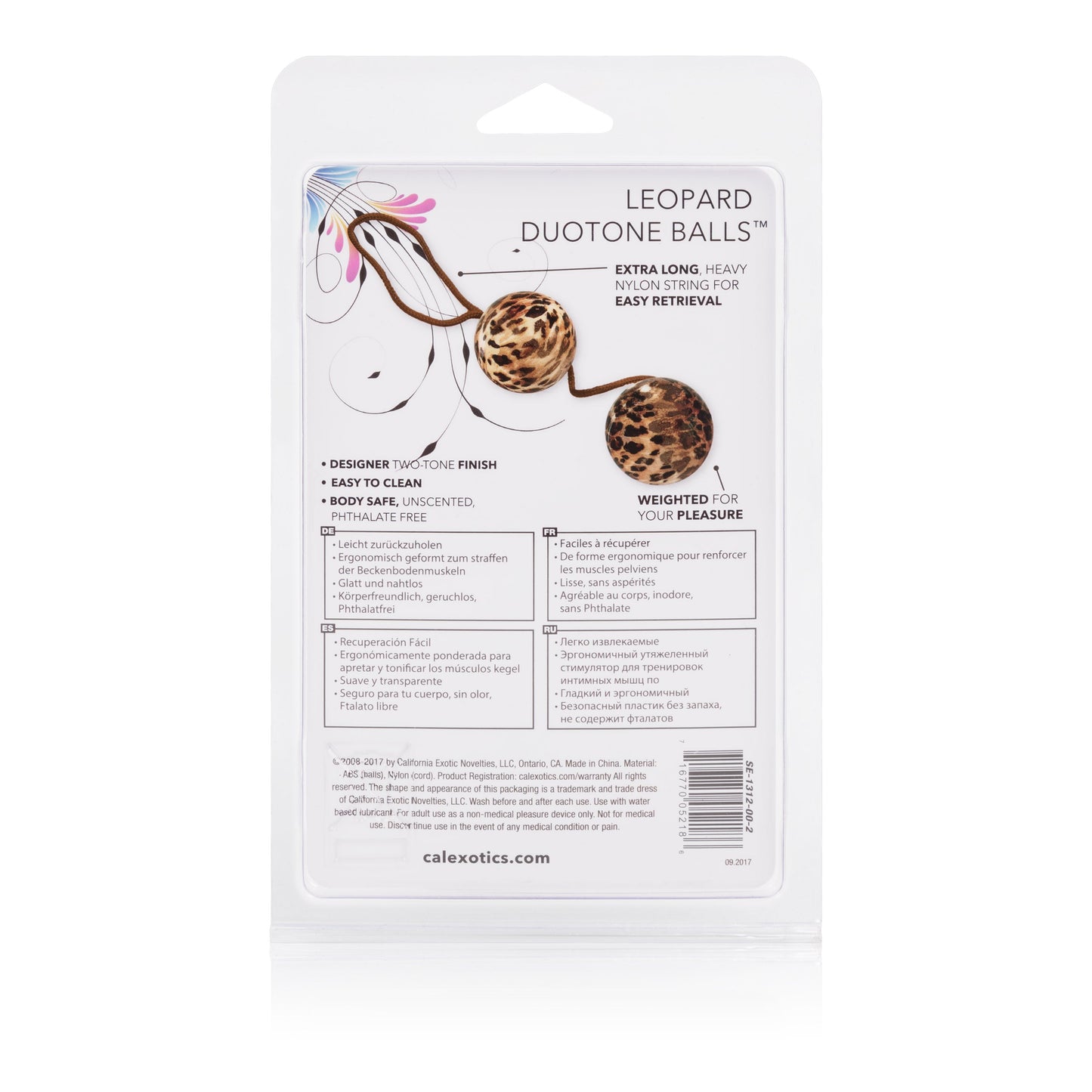 Leopard Duo Tone Kegel Balls With Sturdy Nylon Retrieval Cord