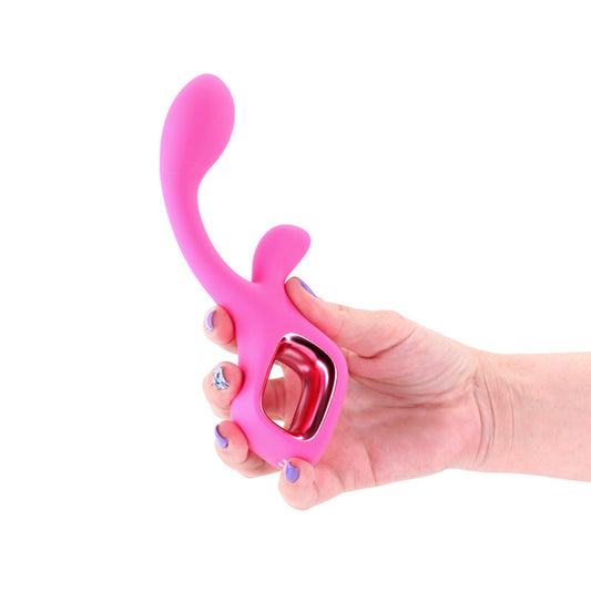 Pretty In Pink Velvet – Waterproof USB Rechargeable Rabbit Vibrator 18.7 cm