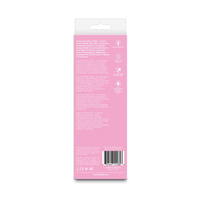 Pretty In Pink Velvet – Waterproof USB Rechargeable Rabbit Vibrator 18.7 cm