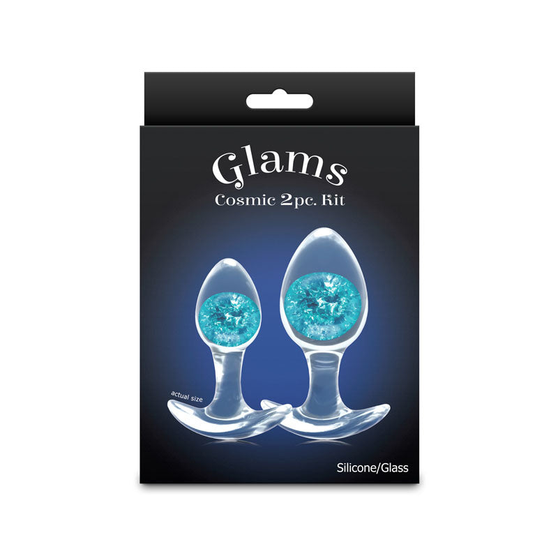 Glams Cosmic 2-Piece Trainer Kit (Clear) – Body-Safe Silicone Butt Plug Set