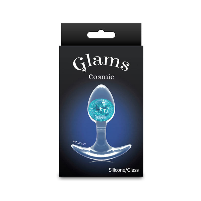 Glams Cosmic (Clear) – Small Sparkly Liquid Silicone Butt Plug 8.1 cm