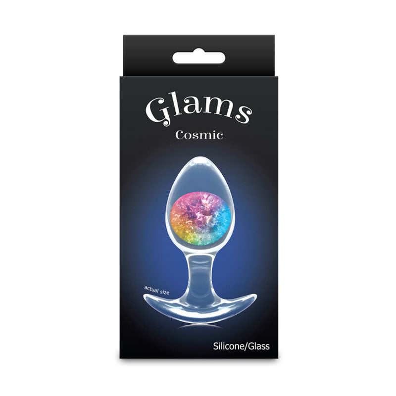 Glams Cosmic (Clear Rainbow) – Medium Small Butt Plug 9.5 cm