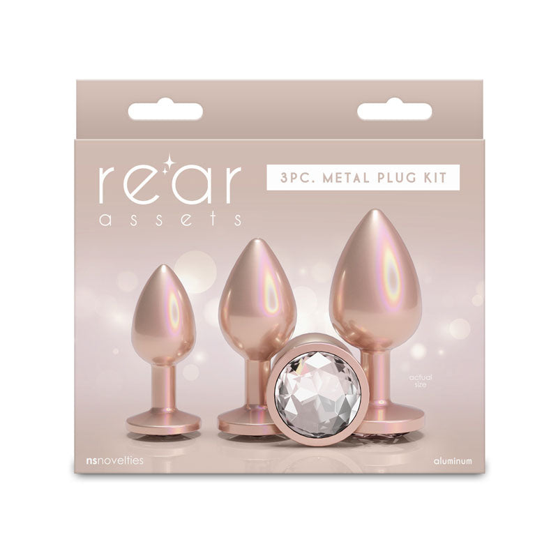 Rear Assets Trainer Kit – Set of 3 Chrome-Plated Butt Plugs in Graduated Sizes