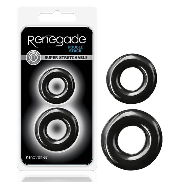 Renegade Double Stack (Black) – Set of 2 Comfort Cock Rings