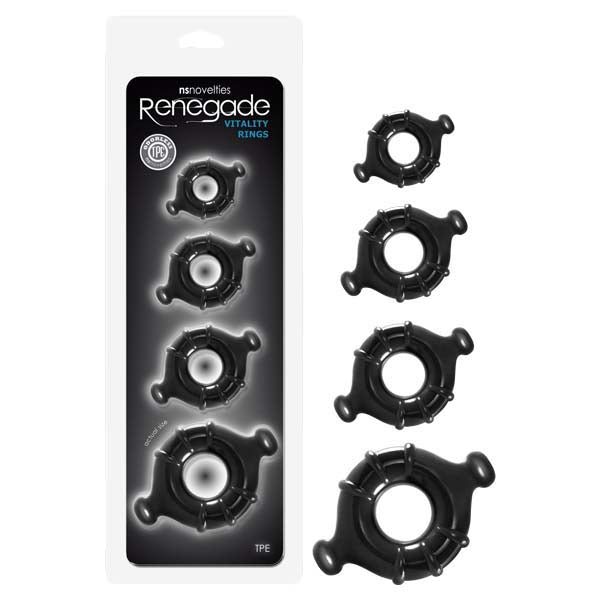 Renegade Vitality Cock Rings Set of Four Sizes