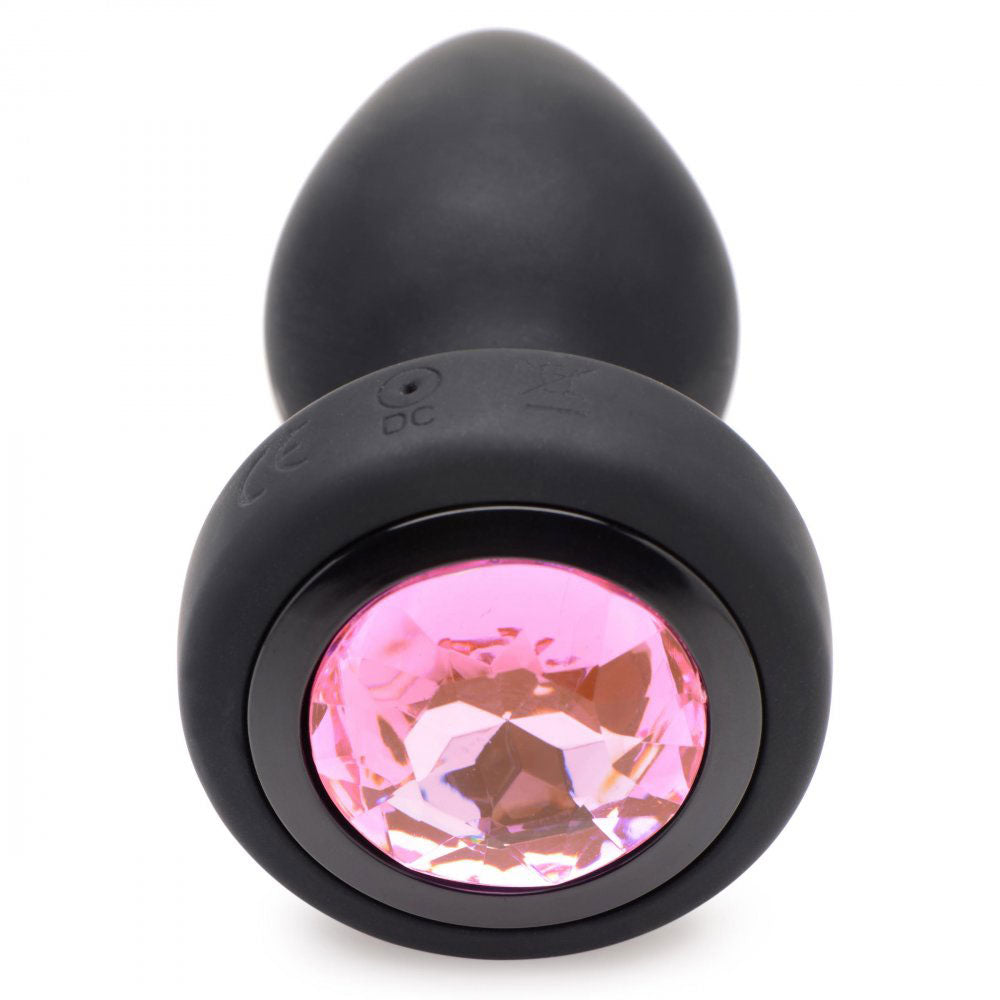 Silicone Pink Gem Anal Plug (Small) – Remote-Controlled Vibrating Anal Plug