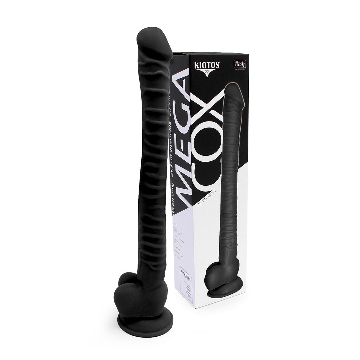 Kiotos Cox Mega Black 05 Large Realistic Suction Cup Dildo 40 cm
