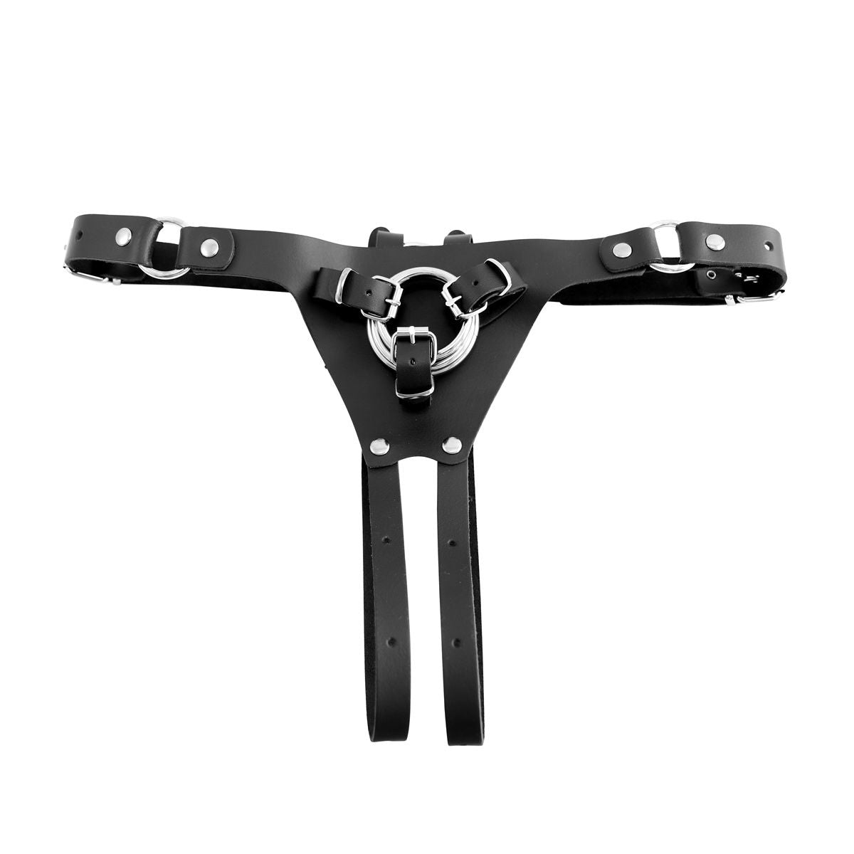 Kiotos COX Strap-On Deluxe Black Genuine Leather Harness with Adjustable Steel O-Rings