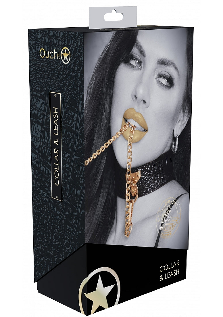 Ouch Rome Collection Iridescent PU Leather Collar and Leash