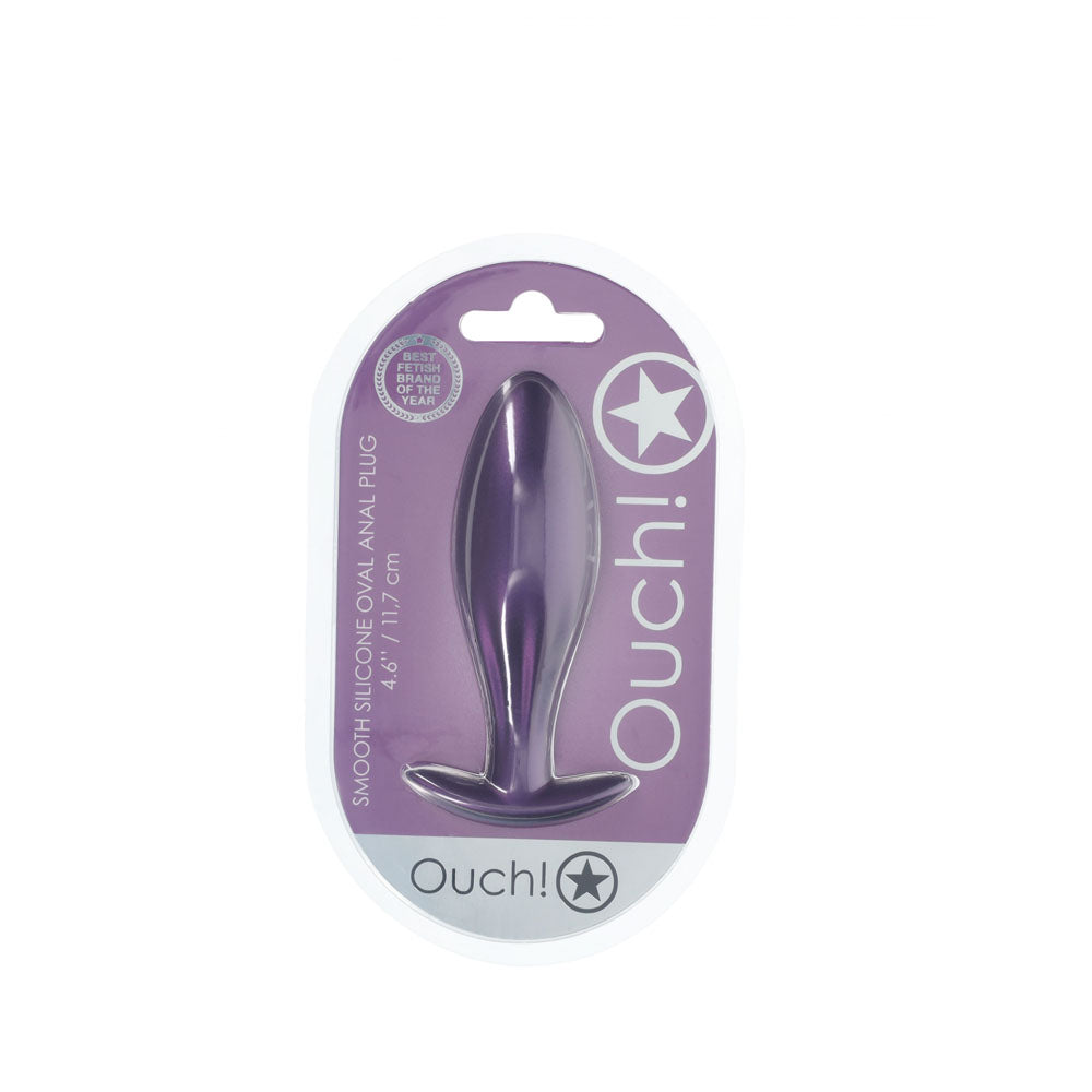 Ouch Oval Metallic – Silicone Large Butt Plug
