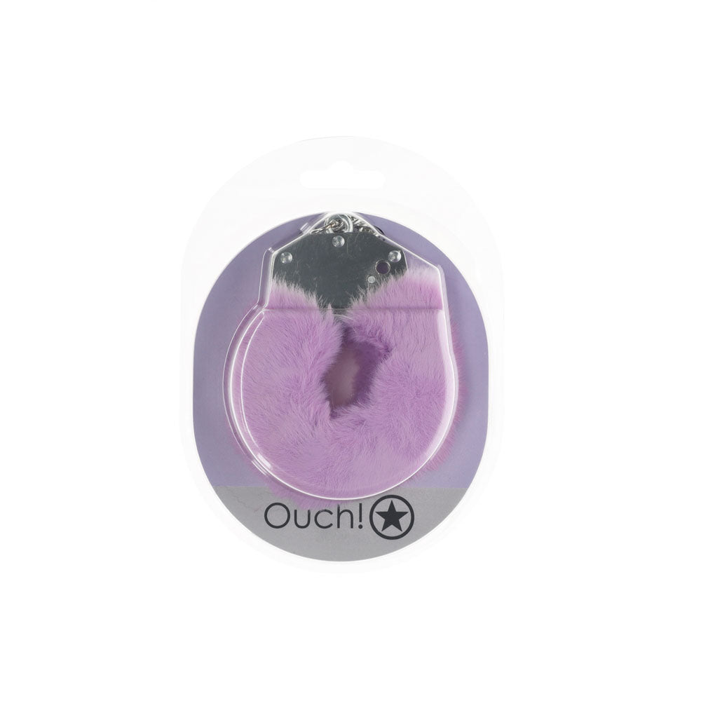 Ouch Heavy-Duty Fluffy Handcuffs – Lavender Fluffy Restraints