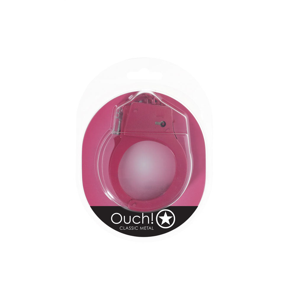 Ouch Classic Metal Cuffs Pink Restraints