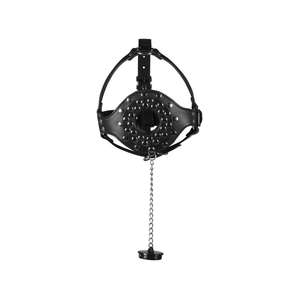 Open Mouth Gag Head Harness With Plug Stopper – Head Harness Restraint