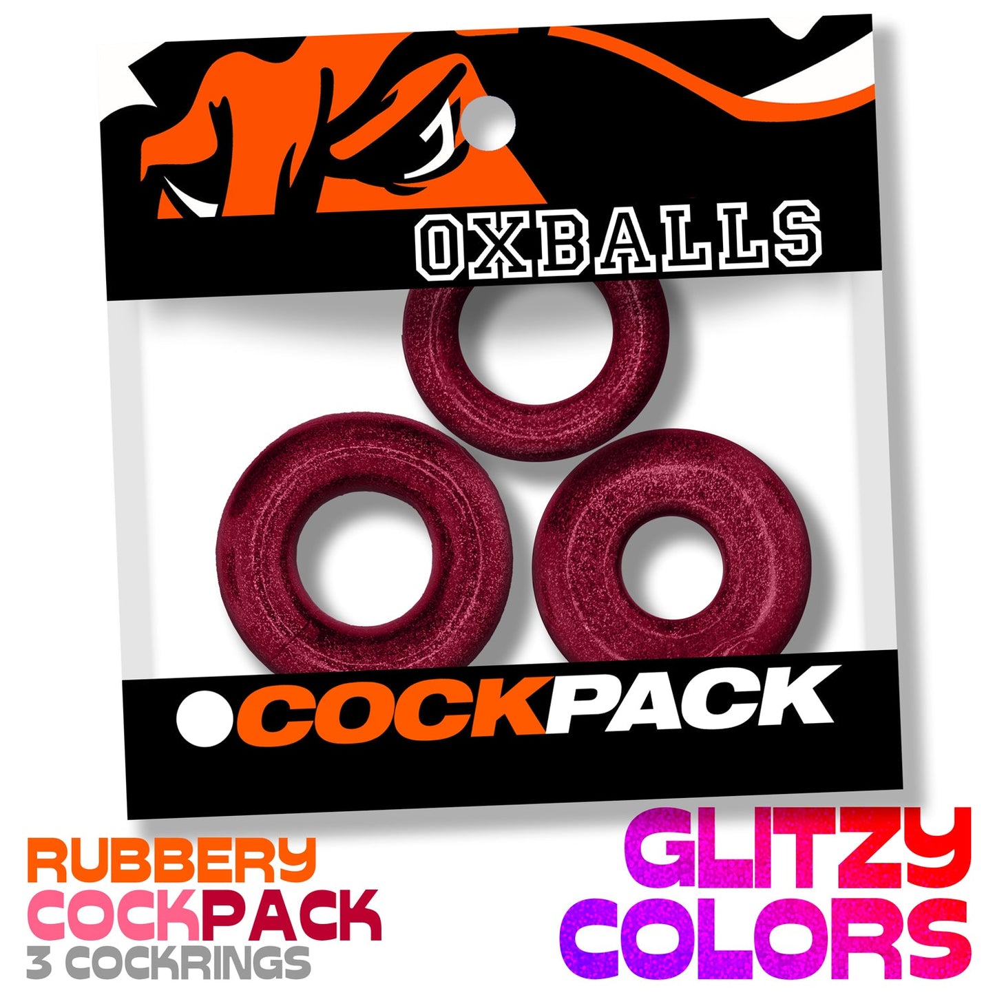Oxballs Cockpack (Cherry Lips) – Multi-Design 3-Pack Cock Rings
