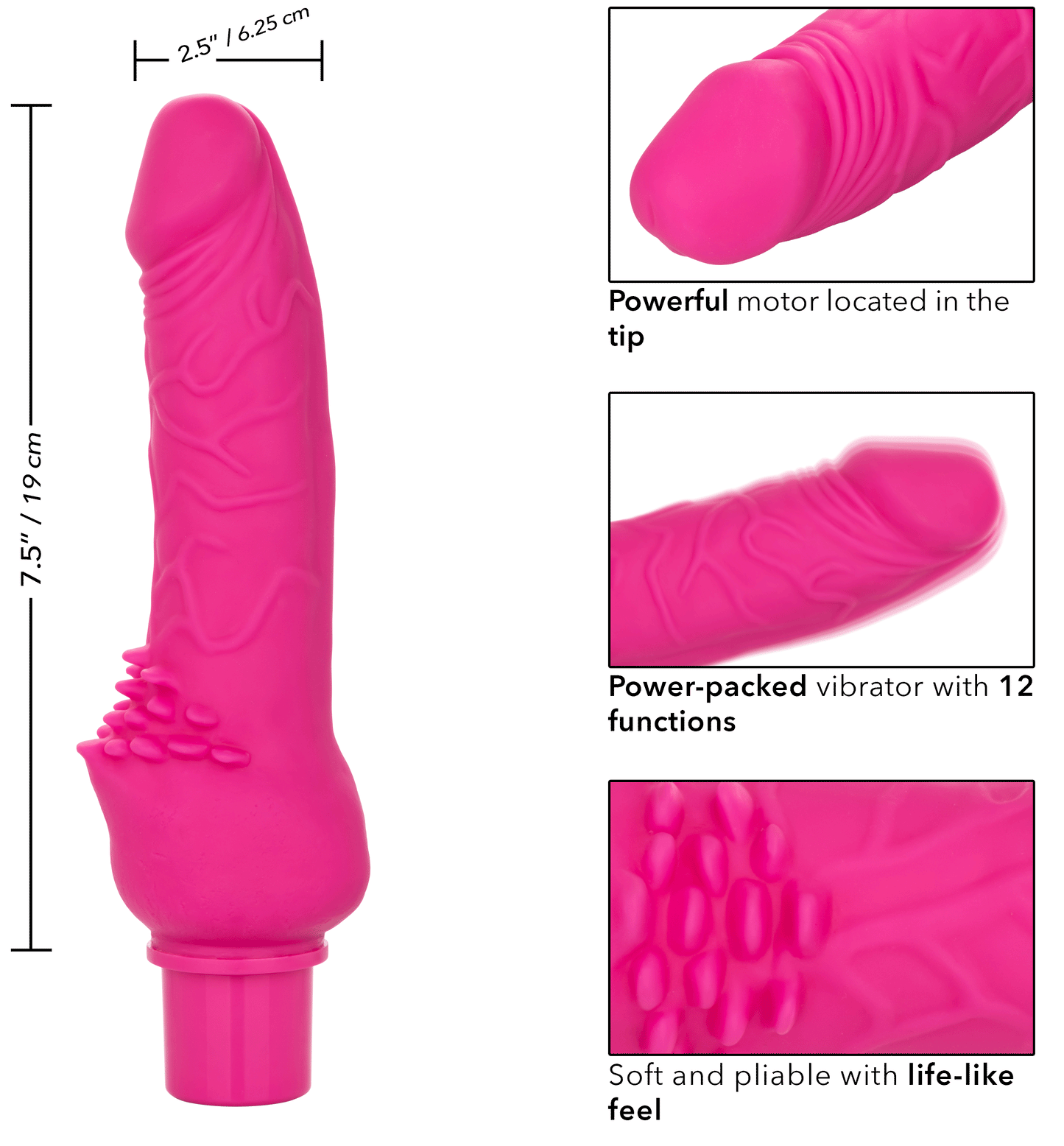 Power Stud Cliterrific Extra Large Flexible Vibrator