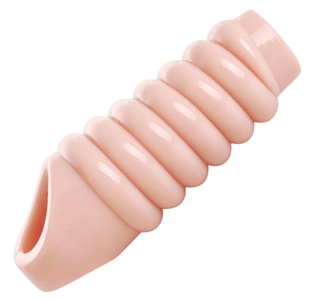 Really Ample Ribbed Penis Enhancer Sheath for Girth and Sensation
