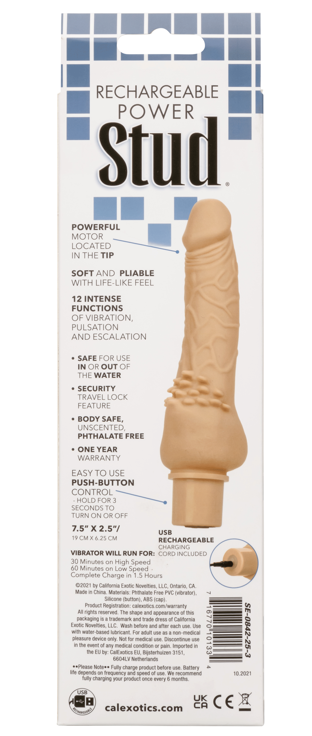 Power Stud Cliterrific Extra Large Vibrator - Ivory