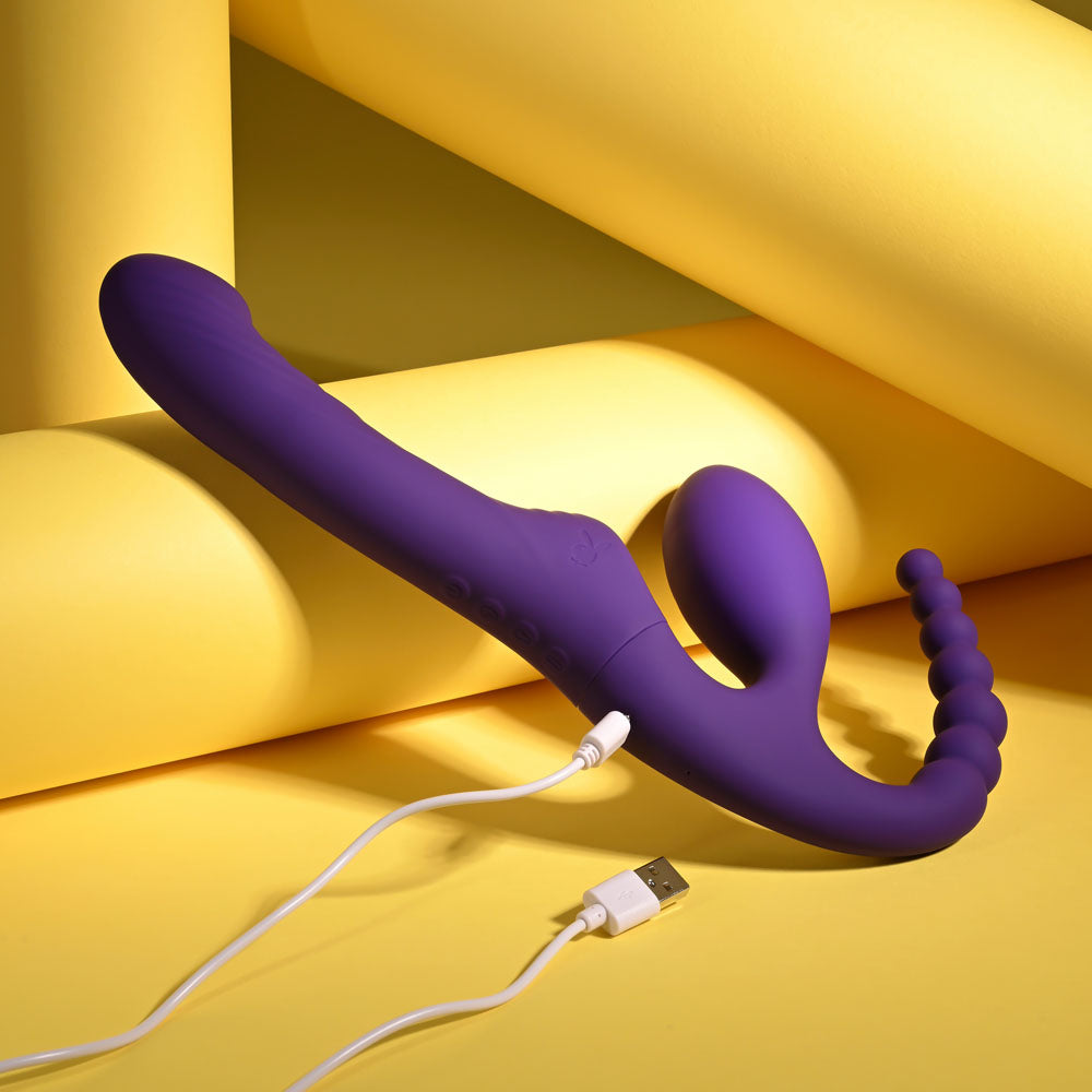 Playboy Pleasure Hug It Out – 29 cm USB Rechargeable Strapless Strap-On