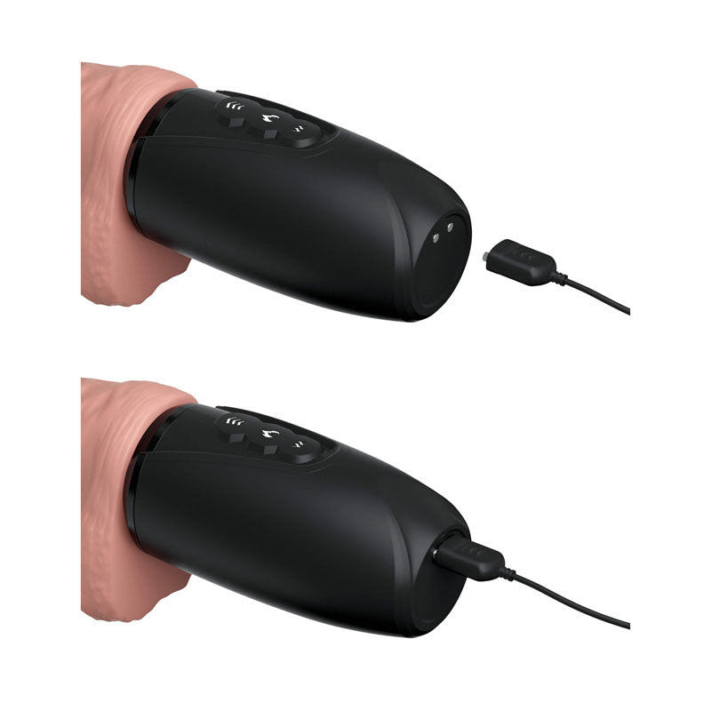King Cock Plus Thrusting Cock with Balls 6.5 Inch – Warming, Vibrating, Piston-Powered Dildo