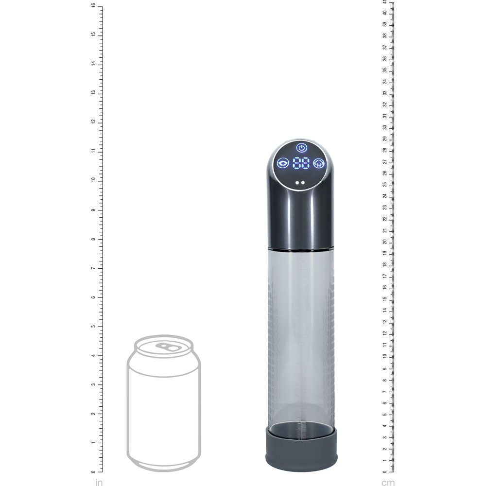 Pumped Automatic Waterproof Penis Pump in Charcoal - 20cm Insertable