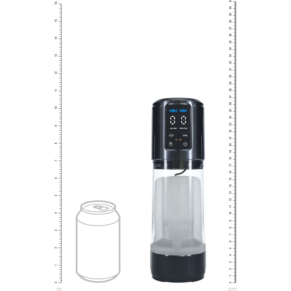 Pumped Ultralift Automatic Masturbator Gunmetal Grey Clear Intimacy Product
