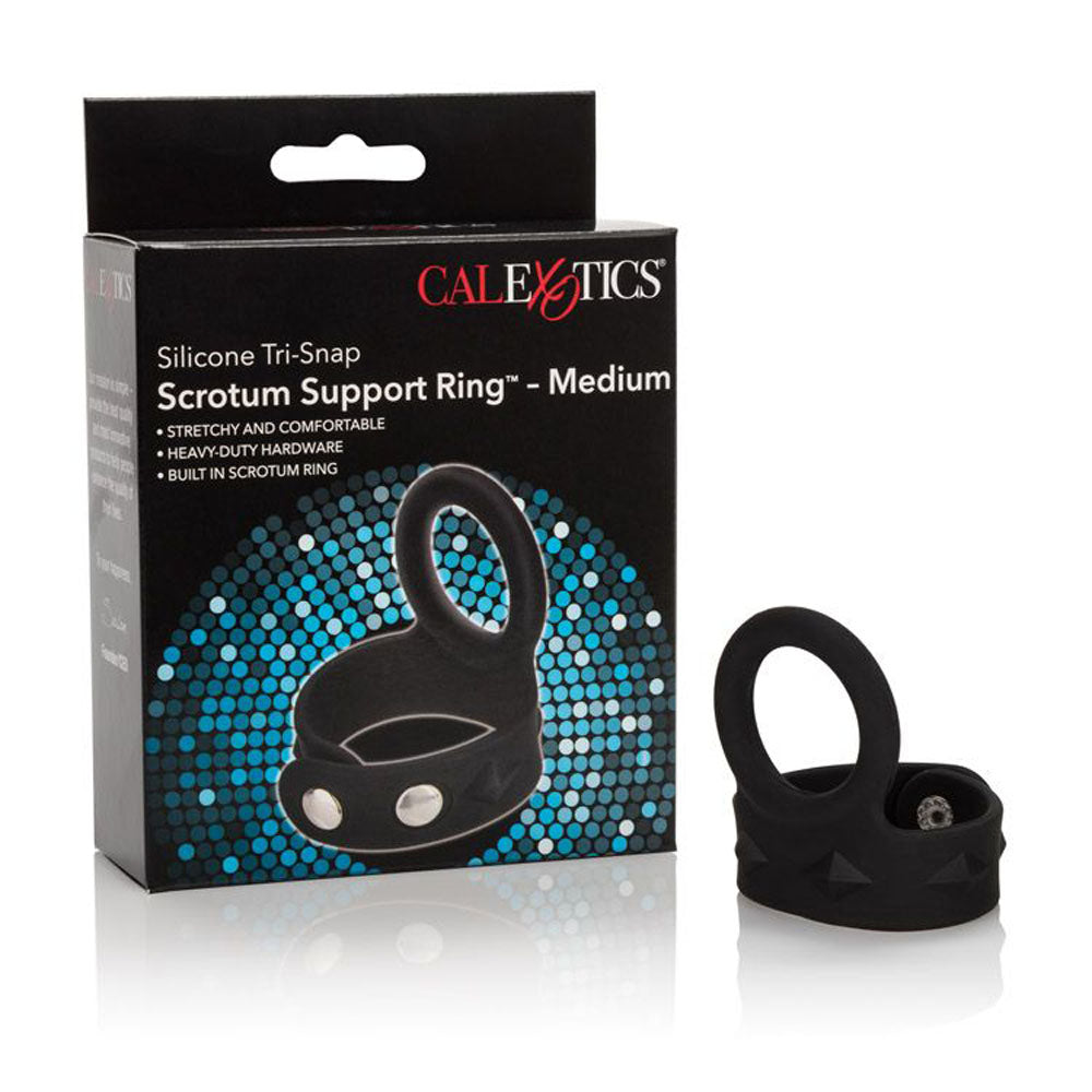 Medium Weighted Penis Ring and Ball Stretcher – Silicone Constriction Device