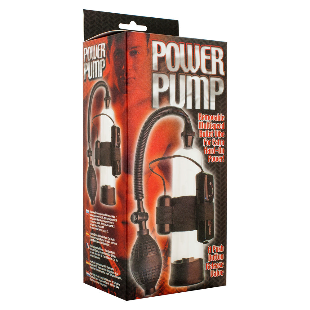 Power Pump Vibrating – Multi-Speed 19cm Penis Pump with Removable Vibrator